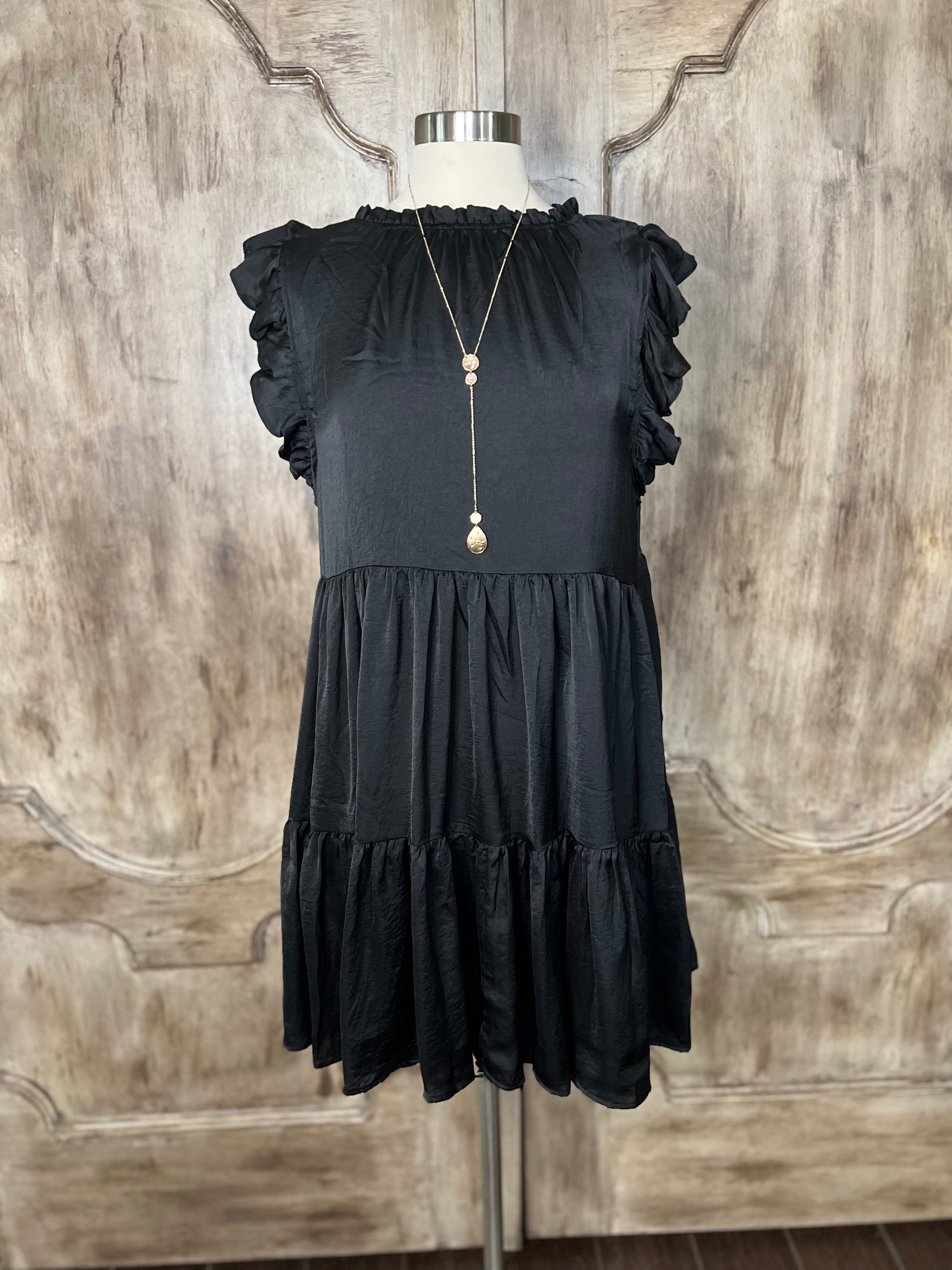 Ruffle High Neck Sleeveless Dress