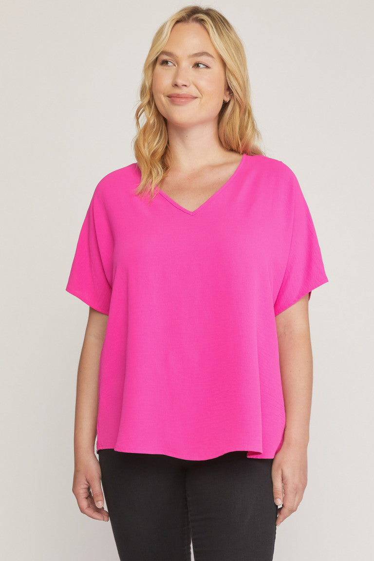 Plus Size V-Neck Top